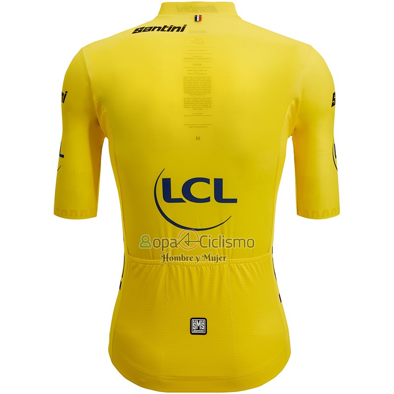 Tour DE Francia Ropa Ciclismo Culotte Corto 2023 Hombre Mangas Cortas AMarillo